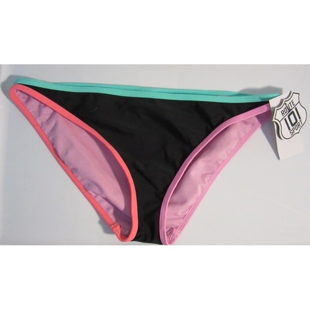 NWT Route 101 M Sport Neon Pipeline Cheeky Bikini Swim Bottoms #93210
